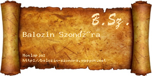 Balozin Szonóra névjegykártya